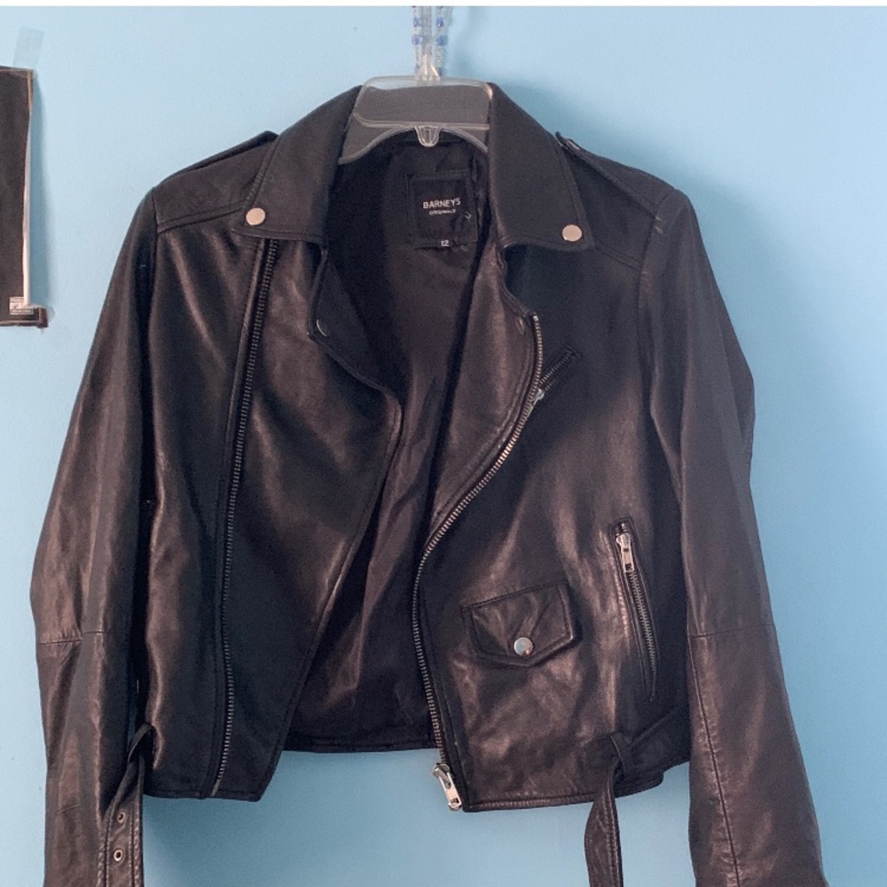 Barney's Originals Zip Detailed Biker Jacket .